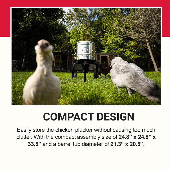 Refurbished Kitchener Electric Chicken Plucker - Stainless Steel Poultry Processor 120V Corded
