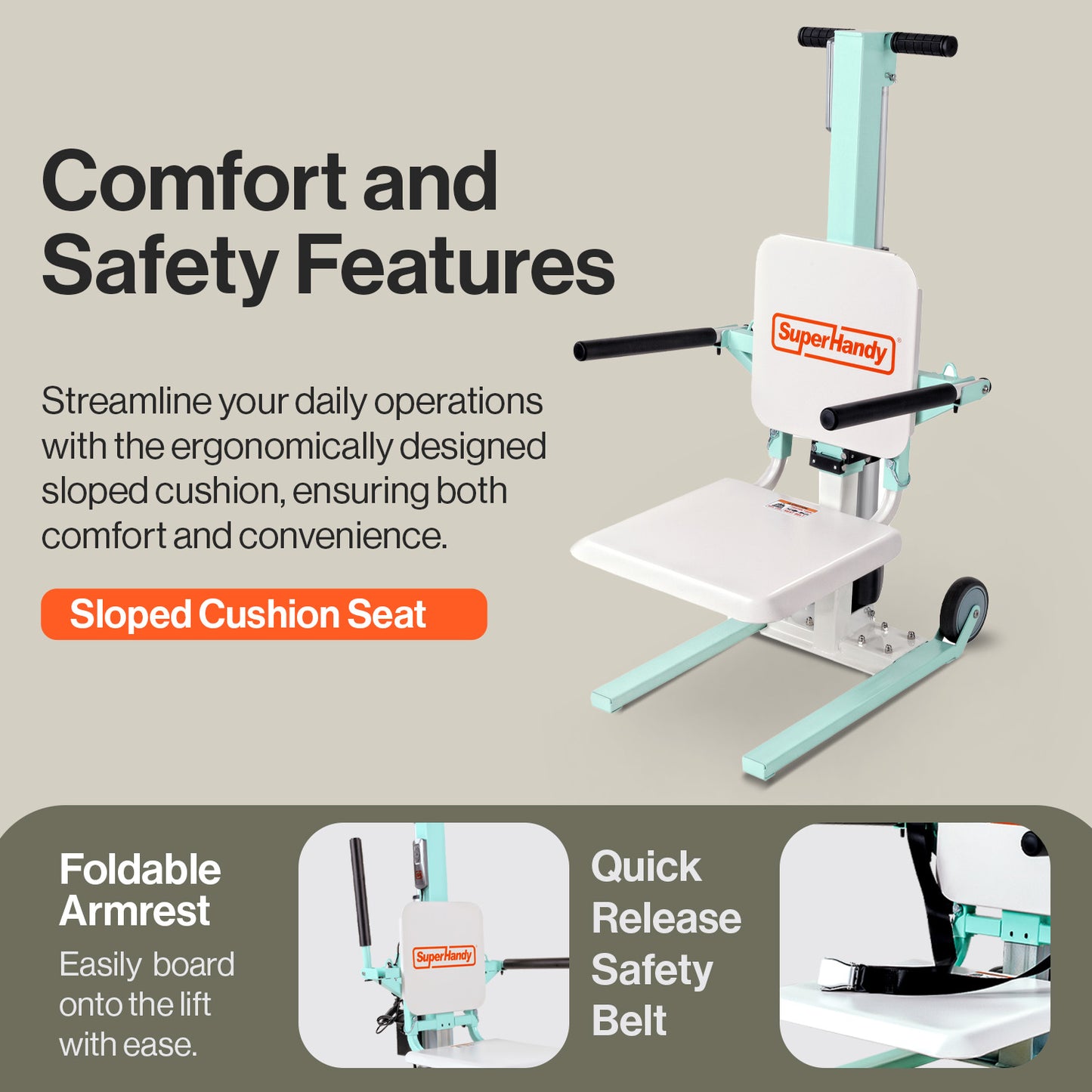 Pre-Owned SuperHandy GoRise FC Floor Lift - Easy Transport & Storage, 400Lb Max Load