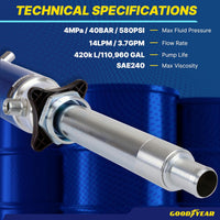 Bomba neumática de tambor de transferencia de aceite Goodyear - 5:1, 3,2 GPM, entrada de aire de 1/4" NPT, salida de aceite macho de 1/2" NPT