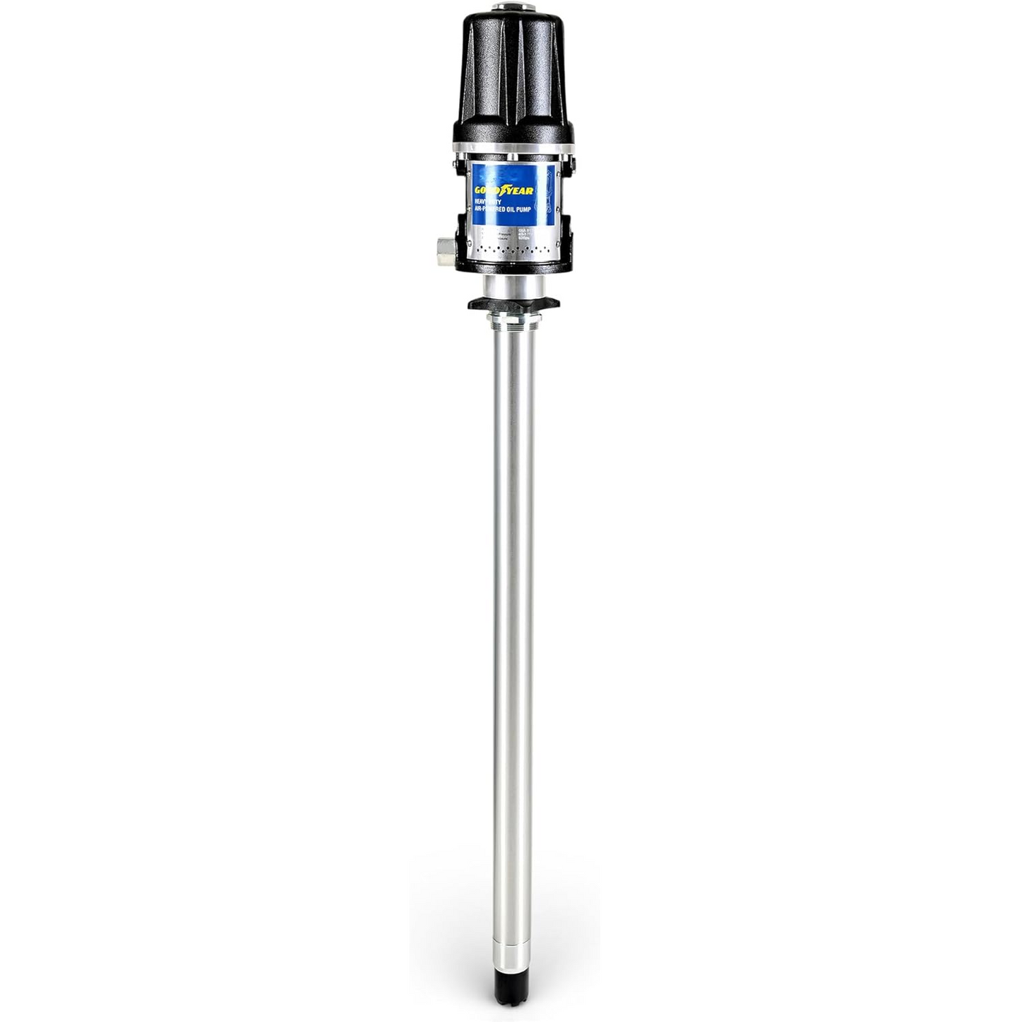 Goodyear 3:1 Heavy Duty Air-Operated Oil Pump – 11.9 GPM High-Efficiency Pneumatic Transfer Pump, Corrosion-Resistant, Icing-Free Operation, Fits 48–58 Gallon Drums