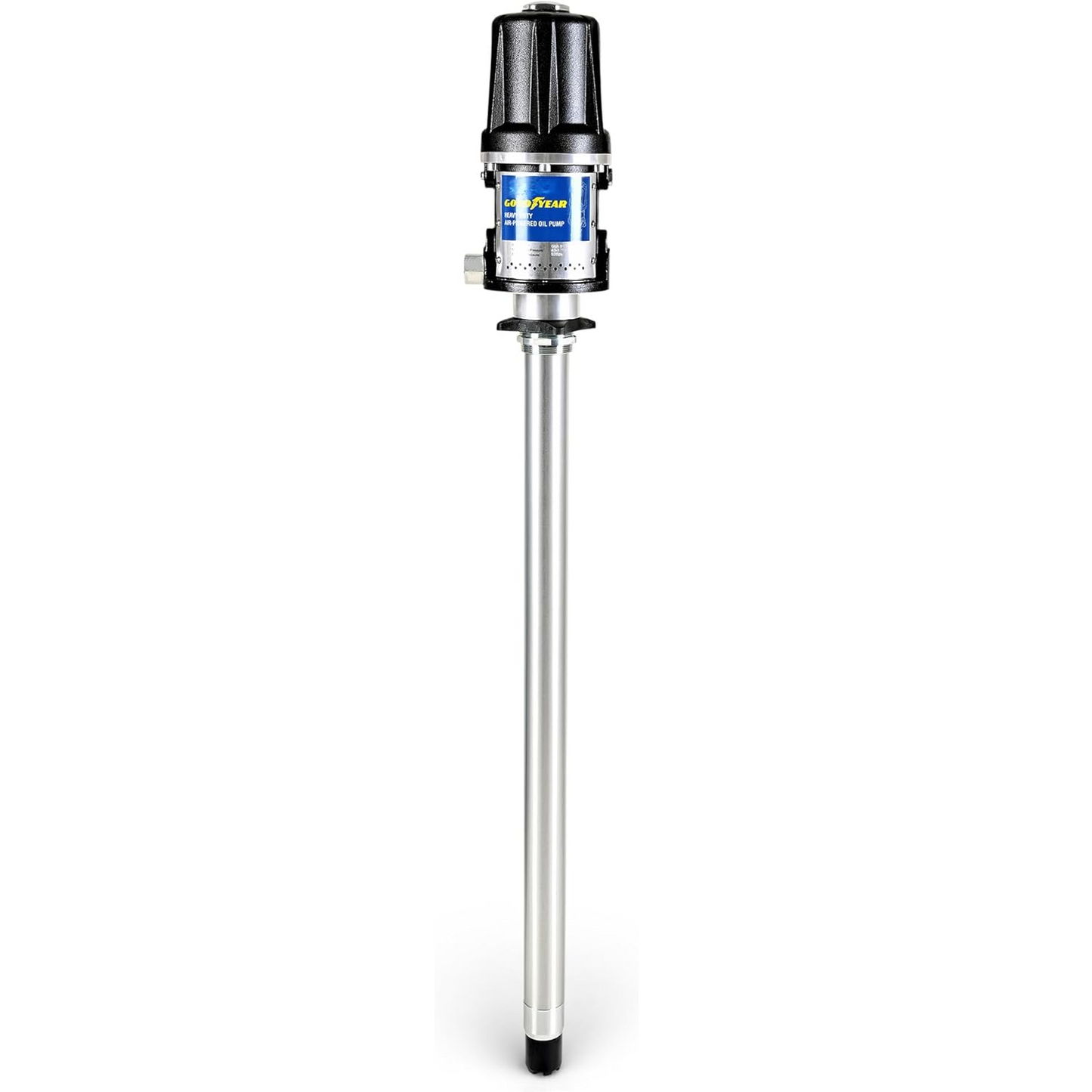 Goodyear 5:1 Heavy Duty Air-Operated Oil Pump – High-Efficiency 10.6 GPM Industrial Pneumatic Pump, 870 PSI Max Pressure, Corrosion-Resistant Construction for 48–58 Gallon Drums