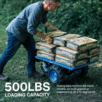 Landworks Electric Utility Wagon - 48V 7Ah AGM, 500LB Hauling Capacity