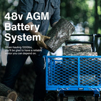 Landworks Electric Utility Wagon - 48V 7Ah AGM, 500LB Hauling Capacity