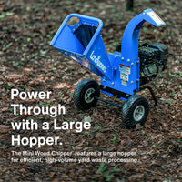 Landworks Mini Wood Chipper & Shredder - 7HP 212CC Gas Engine 3" Max Branch Diameter