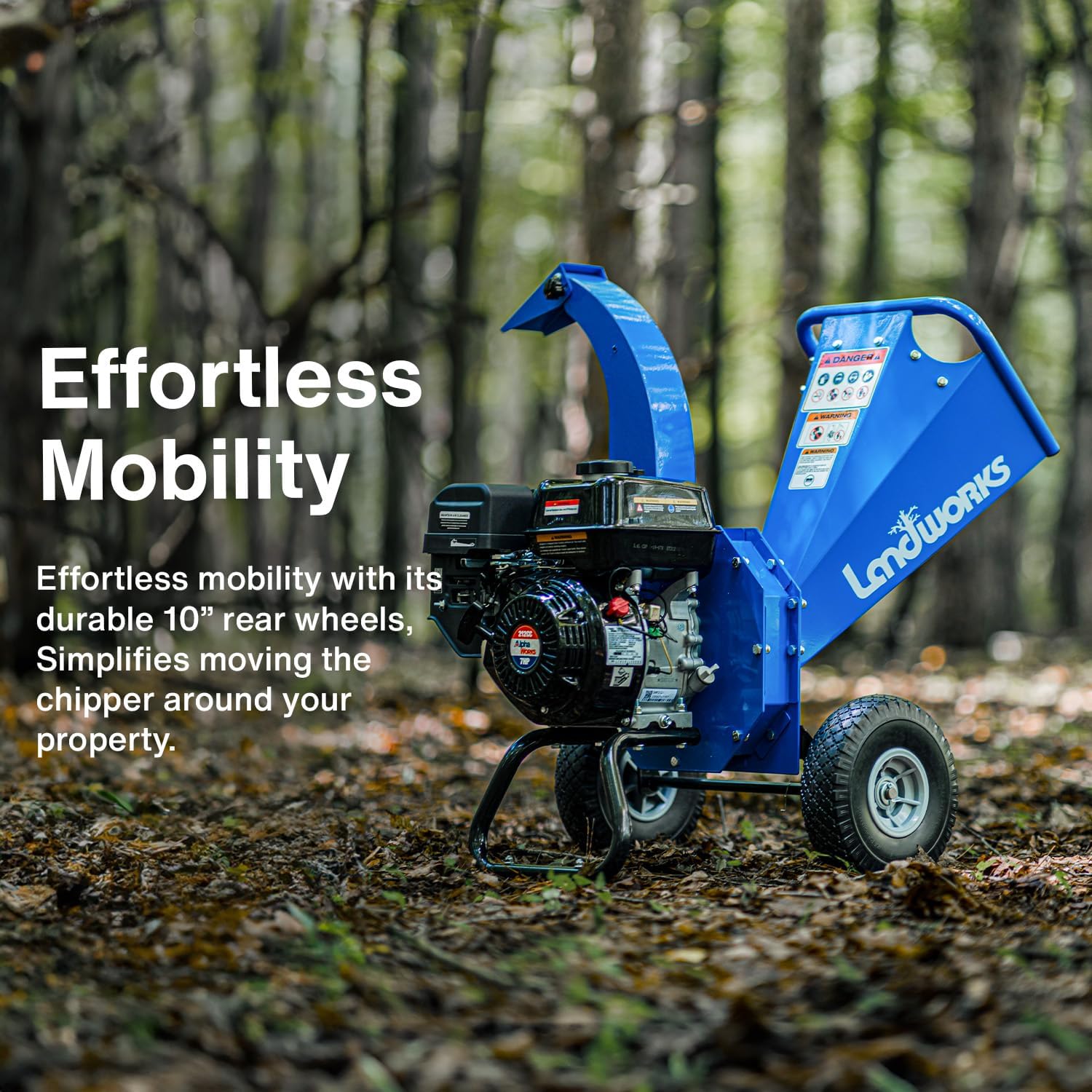 Landworks Compact Wood Chipper / Shredder - 7HP 212CC Gas Engine
