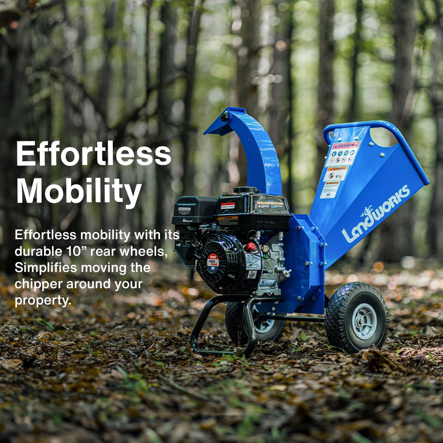 Landworks Mini Wood Chipper & Shredder - 7HP 212CC Gas Engine 3" Max Branch Diameter