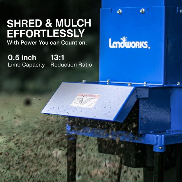 Landworks Electric Leaf Shredder & Mulcher - 3 Steel Blades, 120V Corded