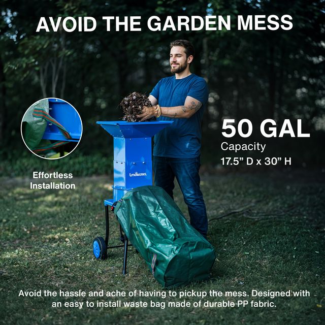 Landworks Electric Leaf Shredder & Mulcher - 3 Steel Blades, 120V Corded