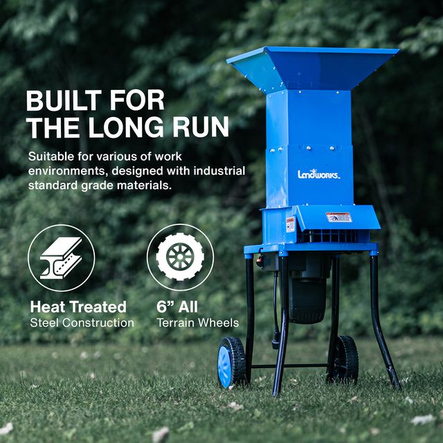 Landworks Electric Leaf Shredder & Mulcher - 3 Steel Blades, 120V Corded