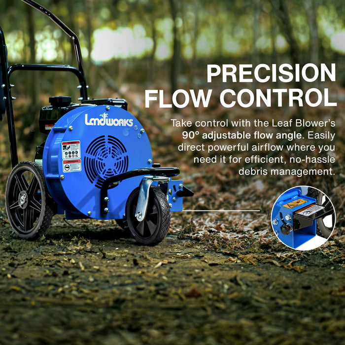 Landworks Walk-Behind Leaf Blower - 7HP 212CC Motor de gas 1500 CFM (Azul)