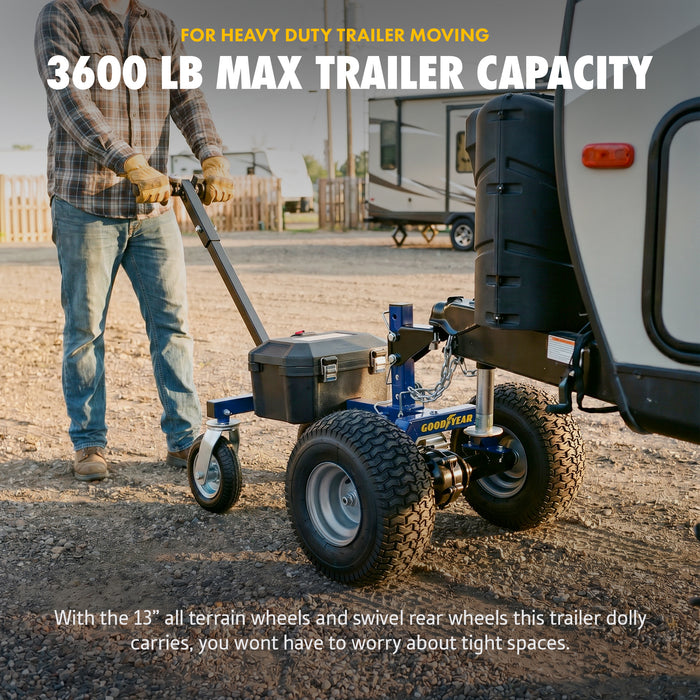 Goodyear 3600 lbs Electric Trailer Dolly - 24V 800W Motor, Adjustable Ball Mount, Commercial 2" Hitch