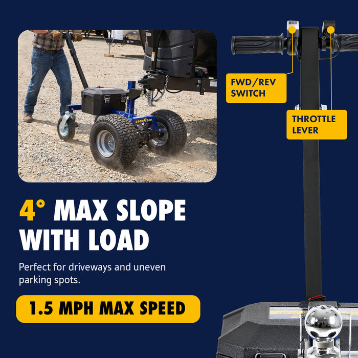 Goodyear 3600 lbs Electric Trailer Dolly - 24V 800W Motor, Adjustable Ball Mount, Commercial 2" Hitch