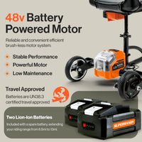 SuperHandy Mobility Scooter - Sistema de batería de 48 V 2 Ah, ligero, de largo alcance y plegable