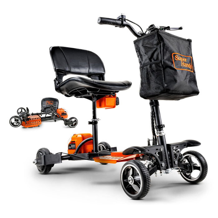 SuperHandy Mobility Scooter 4-Wheel - Foldable & Lightweight, 48V Li-Ion Battery, 330lbs Load