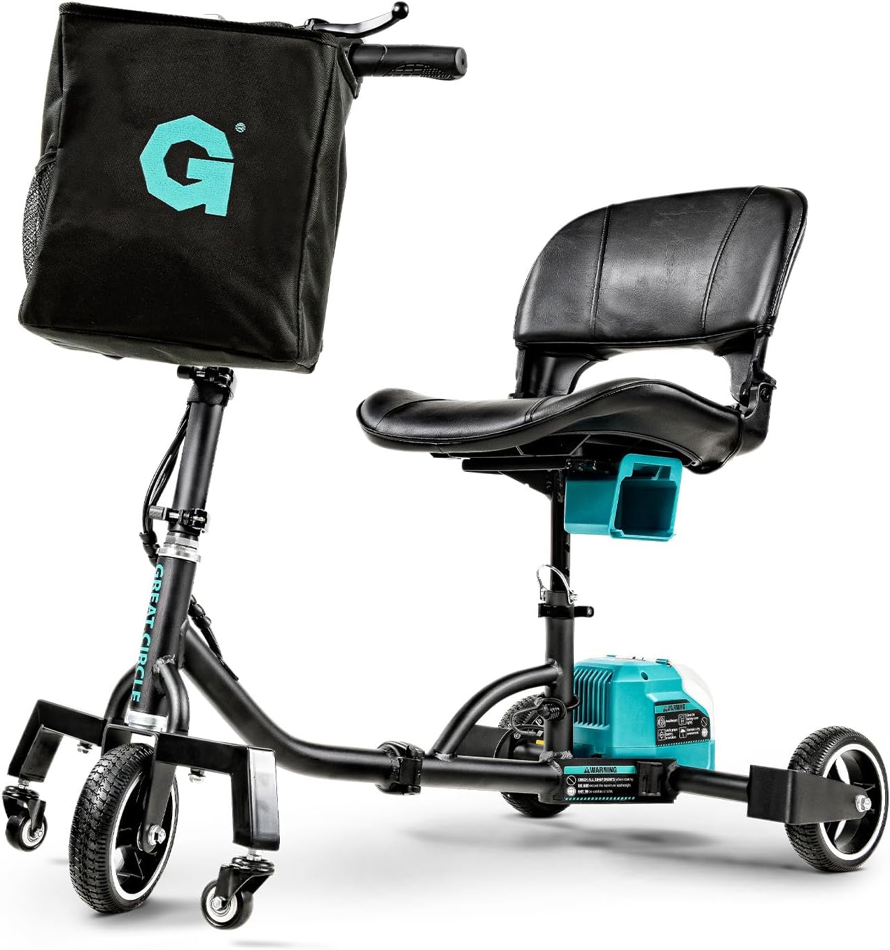 G Mobility Scooter – 3 Wheels, 35 lb Folding Aluminum Frame, Anti-Tip Footrests, Includes (1) 48V 2Ah Li-Ion Battery and Charger, Supports 275 lbs, Airline Friendly