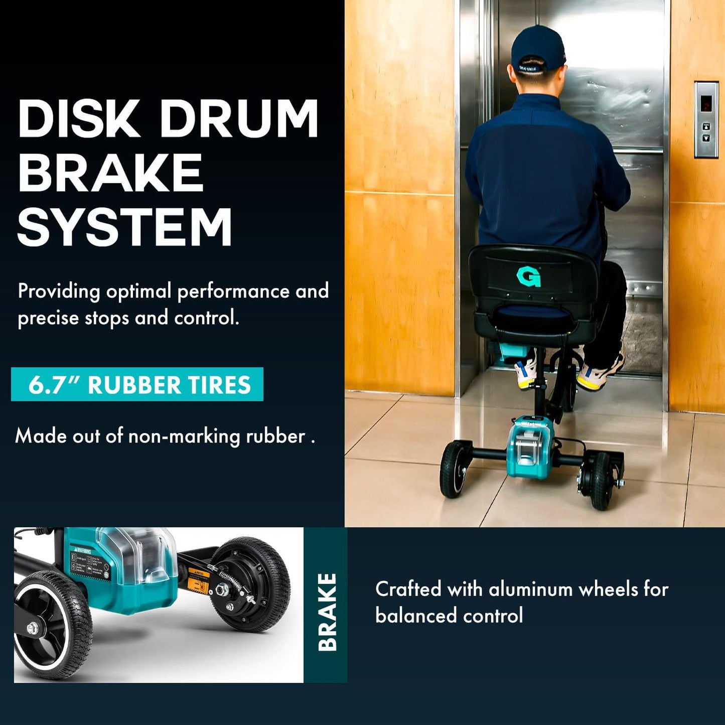 G Mobility Scooter – 3 Wheels, 35 lb Folding Aluminum Frame, Anti-Tip Footrests, Includes (1) 48V 2Ah Li-Ion Battery and Charger, Supports 275 lbs, Airline Friendly