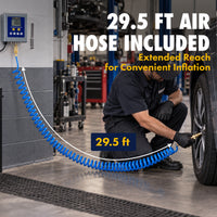 Goodyear Automatic Inflator Head Unit – Wall-Mountable Digital Tire Pressure Controller, 7–174 PSI, ±0.3 PSI Accuracy, 29.5 ft Air Hose, 110–240V AC, Air Compressor Required