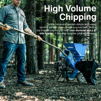 Landworks 3-in-1 Wood Chipper, Shredder, & Mulcher - 7HP Engine 3" Max Branch Diameter