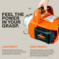 Pre-Owned SuperHandy Electric Capstan Winch - 48V 2Ah Li-Ion Battery, Up to 2000lbs Pulling Force