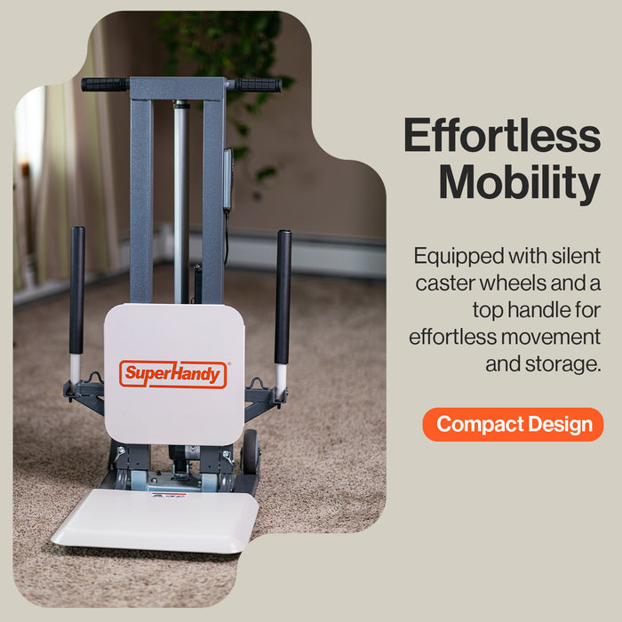 SuperHandy GoRise FS Electric Floor Lift Standing Aid - Easy Transport & Storage, 500Lbs Weight Limit