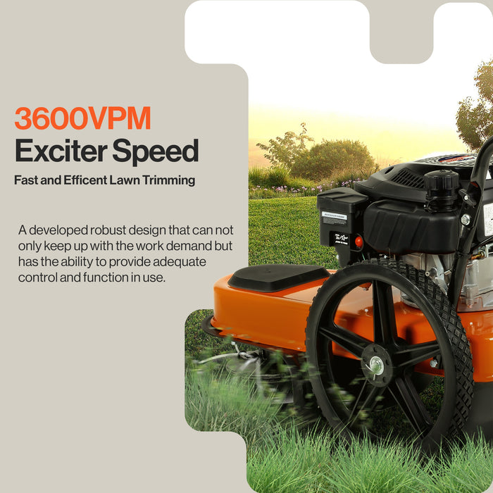 SuperHandy 170cc Gas String Trimmer Pro - Adjustable 22" Cut, 14" Wheels for All Terrains - Durable & Powerful Brush Clearing