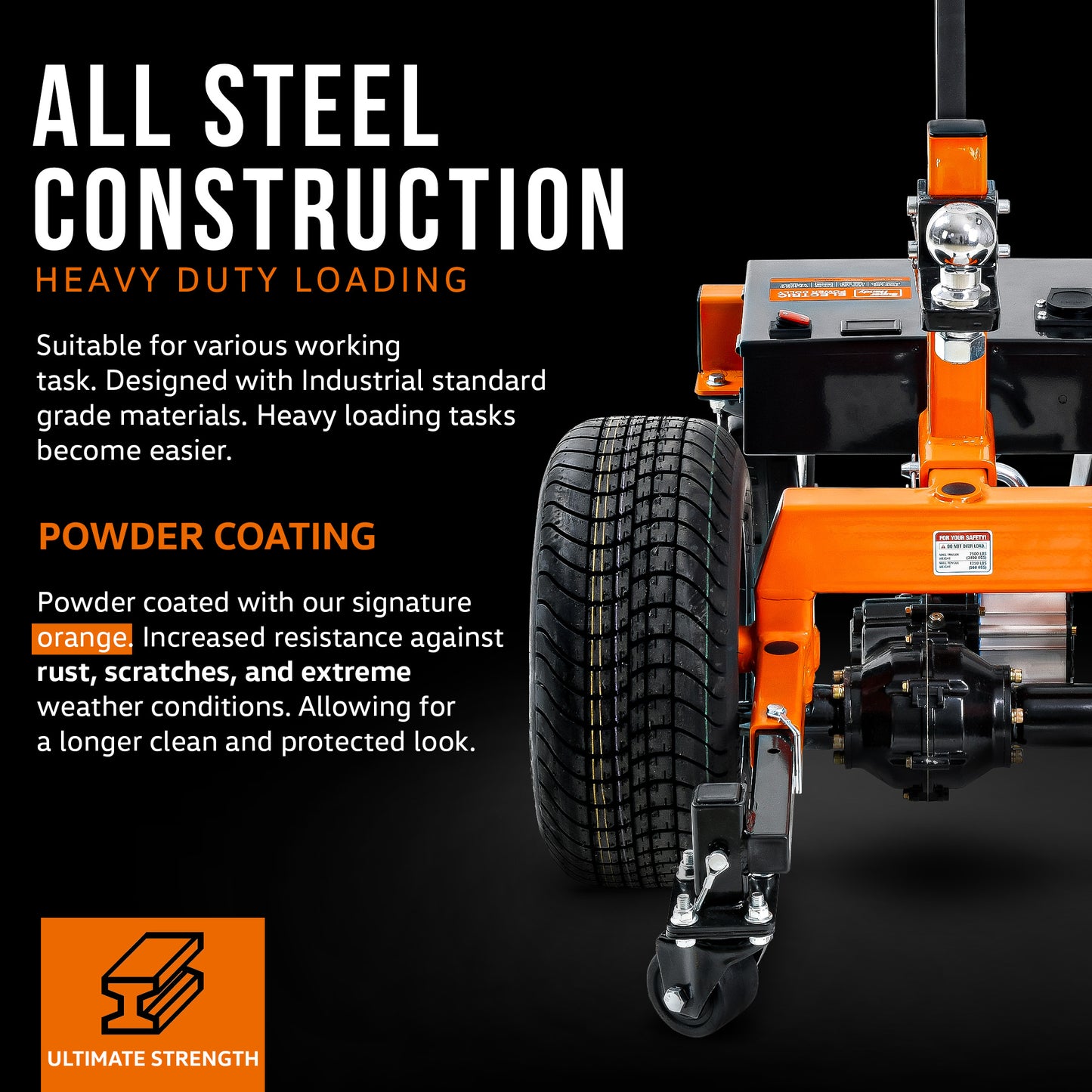 SuperHandy Super Duty Trailer Dolly - Capacidad de remolque de 7,500 lbs y peso de lengüeta de 1,100 lbs, autopropulsado para remolques, botes, caravanas
