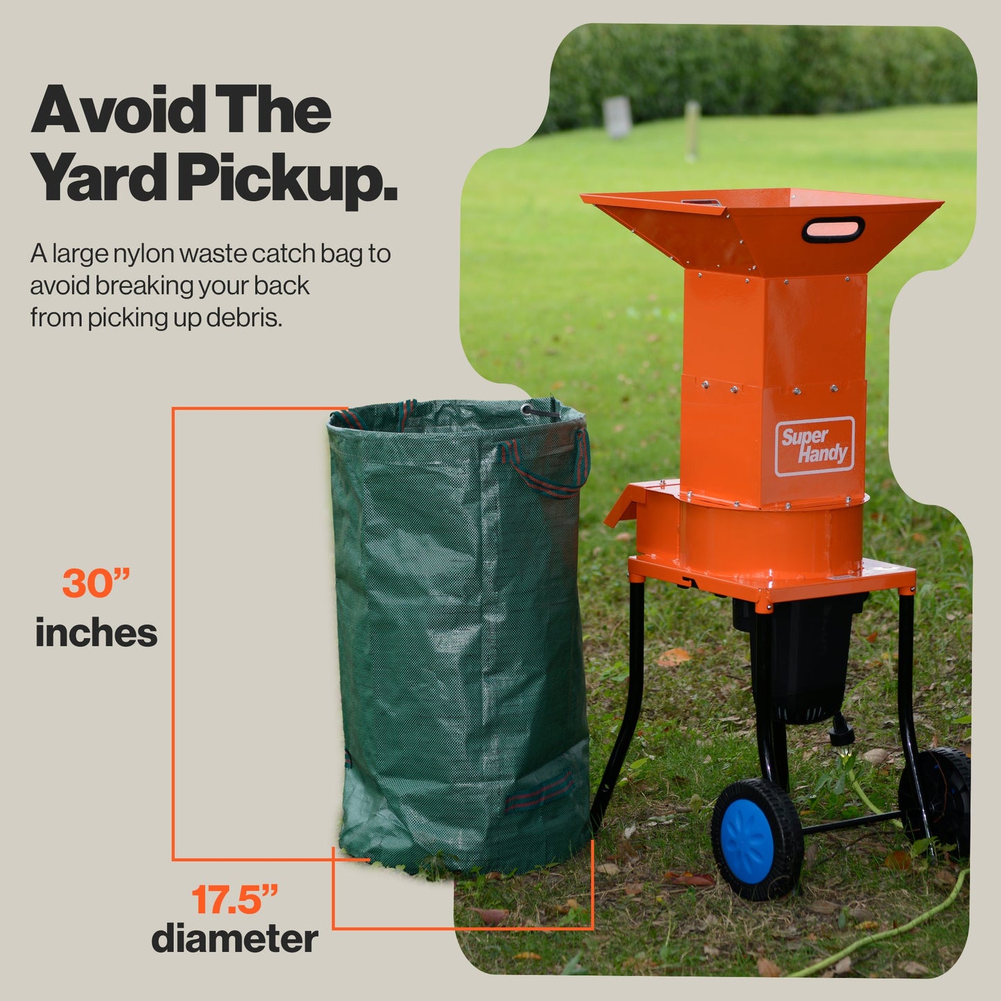 Pre-Owned SuperHandy Electric Leaf Mulcher - 120V Corded, 17:1 Reduction Ratio