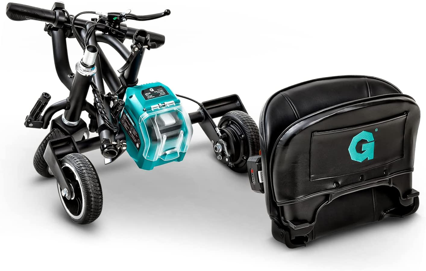 G Brand Folding Electric Mobility Scooter - 48V 2Ah Removable Battery, Lightweight, Long Range + Extra Battery Mobility Scooters