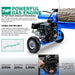 Landworks Portable Gas-Powered Log Splitter - 7HP 212CC, 20 Ton Hydraulic System, 16" Max Wood Diameter (Blue) Log Splitter