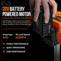 SuperHandy Electric Earth Auger and Drill Bit - 20V 4Ah Battery System, 12" x 3" Drill Bit, 3/4" Shaft Auger