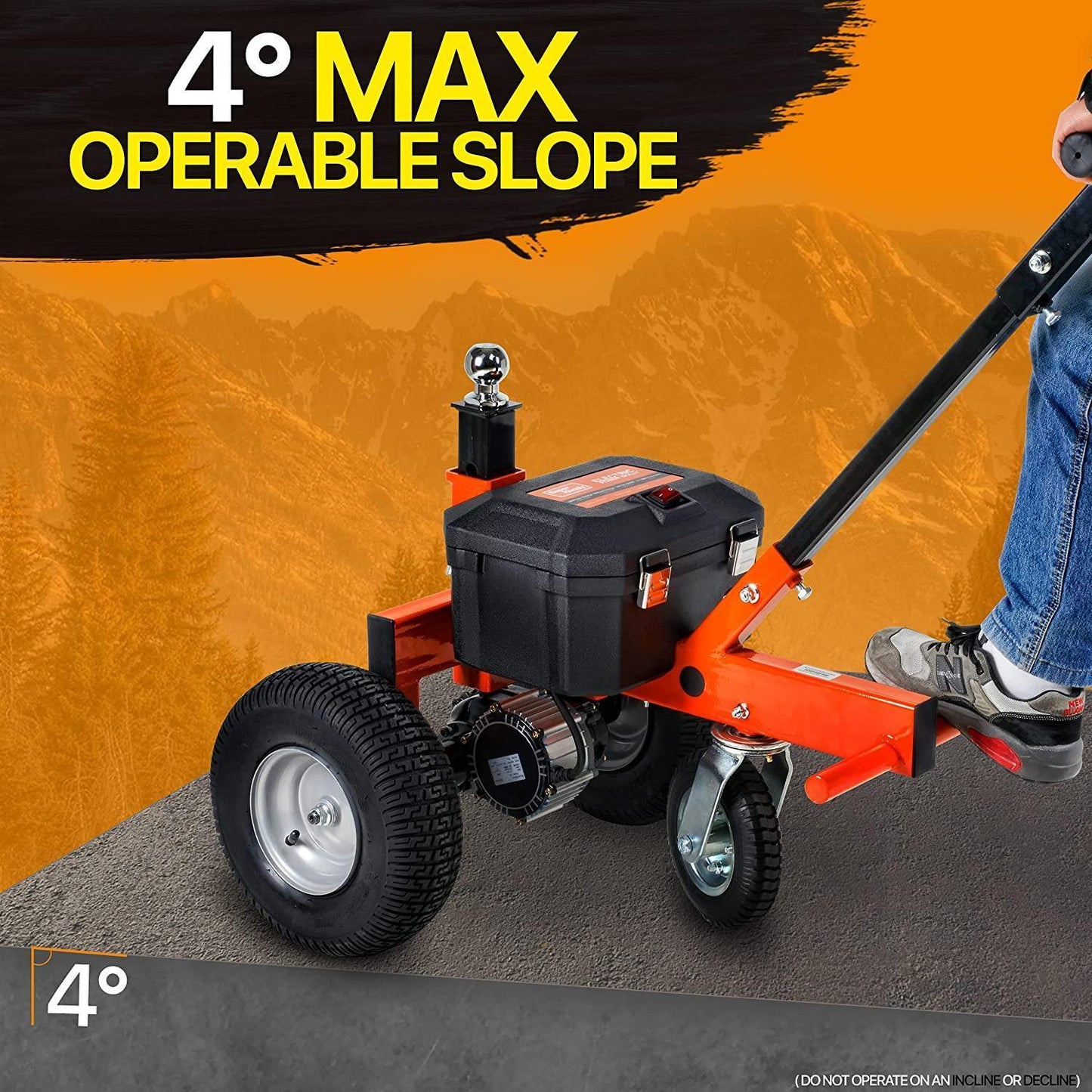 SuperHandy Electric Trailer Dolly - 2800 lbs. Towing Capacity, Self-Propelled, 24V 7Ah AGM Battery System Trailer Dolly