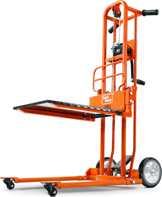SuperHandy Material Lift / Warehouse Stacker 330Lb 40" Max Lift w/ 8" Wheels, Swivel Castors Material Lift