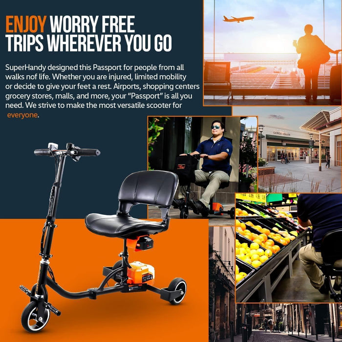SuperHandy Mobility Scooter - "The PassPort" - 35 lbs, 6.5 Mile Range, 48v Battery Powered (2x Batteries + Charger included) (Pre-Owned) Mobility Scooter