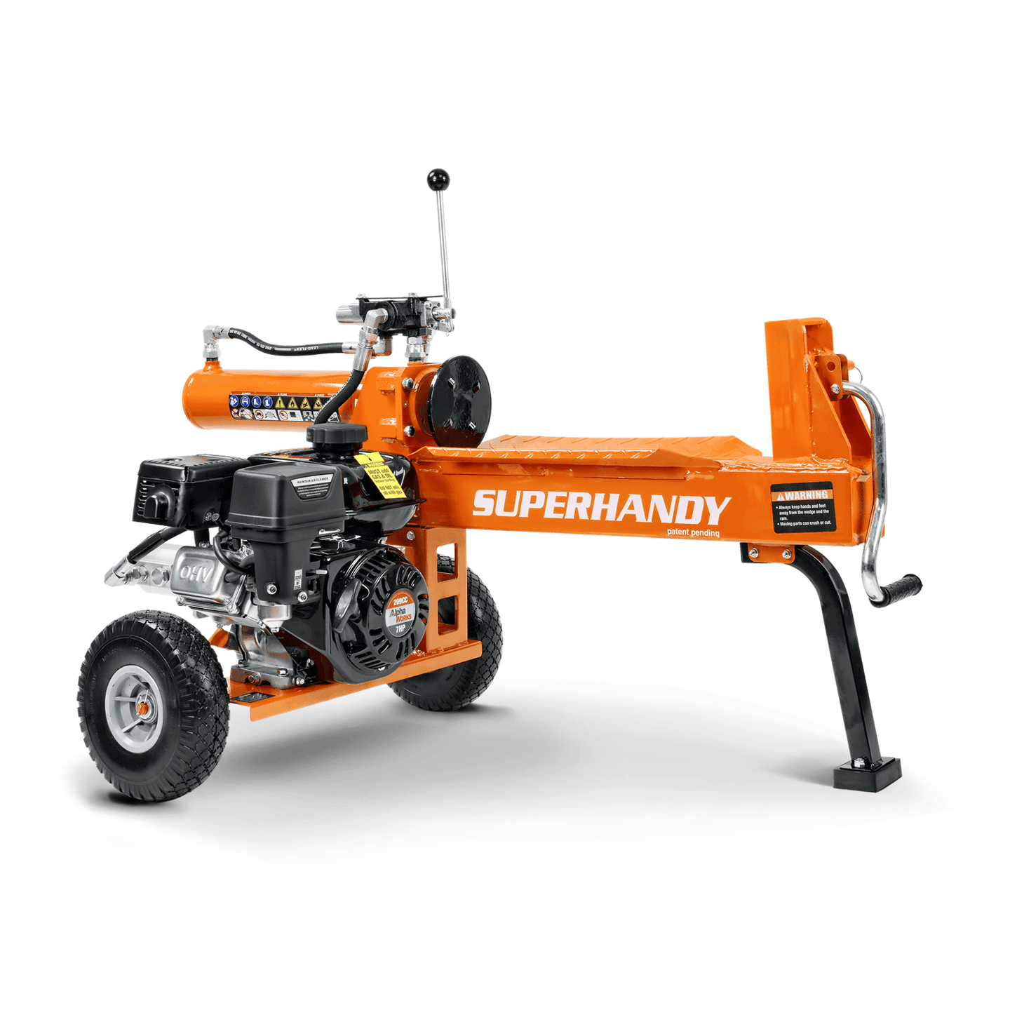 SuperHandy Portable Gas-Powered Log Splitter - 7HP 209CC 20 Ton Hydraulic System 16" Max Wood Diameter (Orange) Log Splitter