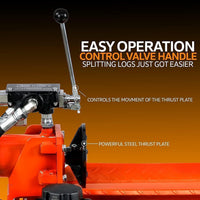 SuperHandy Portable Gas-Powered Log Splitter - 7HP 209CC 20 Ton Hydraulic System 16" Max Wood Diameter (Orange) Log Splitter