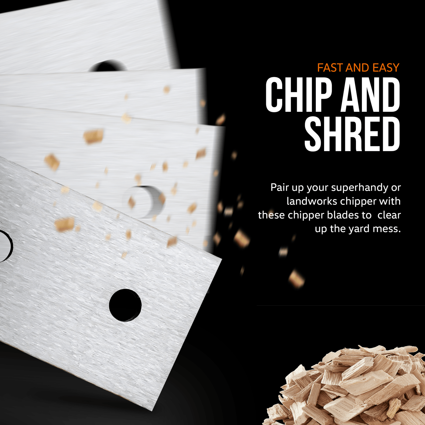 SuperHandy Replacement Blades - for Compact Wood Chipper Models (GUO067 & GUO074) Fits Landworks Compact Wood Chipper (Blades Only) Replacement Blades