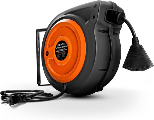 SuperHandy Retractable Extension Smart Cord Reel (Alexa, Google Home Enabled) - 12AWG x 50FT (Upgraded Design) Cord Reel