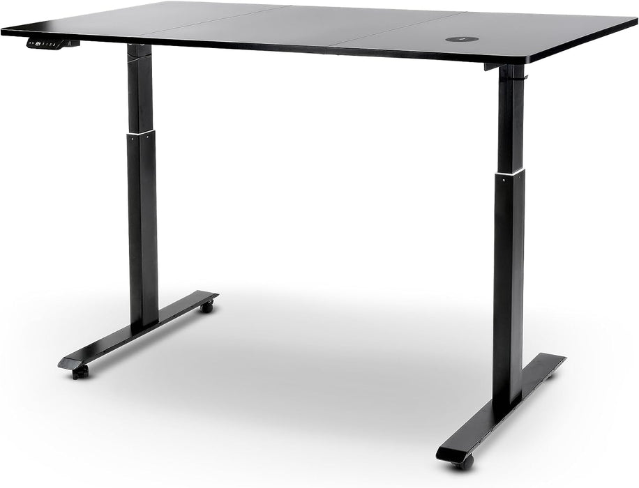 SuperHandy Electric Standing Desk - 63"x30" in Matte Black - Wireless Charging, USB-C & AC, 3 Memory Presets, 49" Max Height