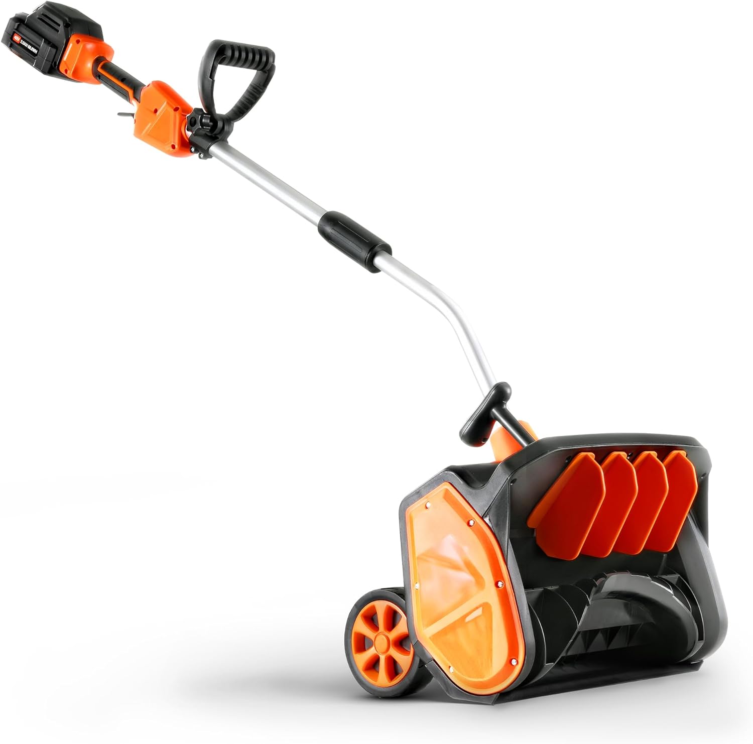 SuperHandy Walk-Behind Electric Snow Thrower - LED Headlights & Adjustable Exit Chute 120V Corded (Orange)