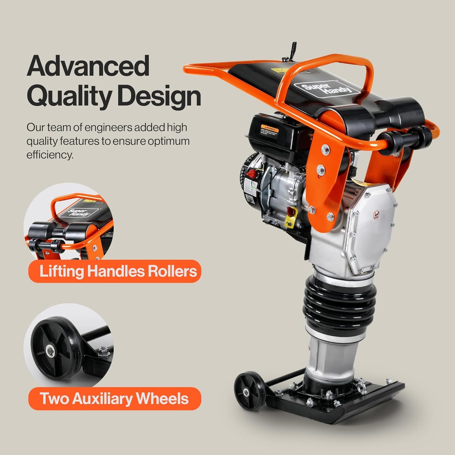 Pre-Owned SuperHandy 209cc 7HP Gas Jumping Jack Tamping Rammer - High Impact for Soil & Concrete