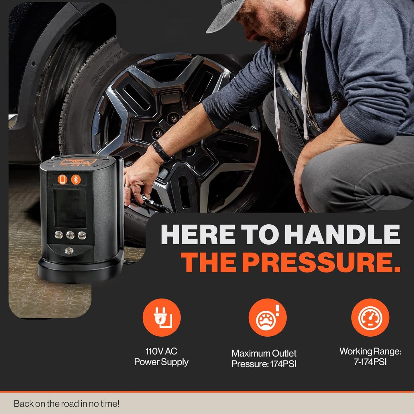 Pre-Owned SuperHandy Automatic Tire Inflator with App Control - Digital Gauge, 25FT Hose for Cars, Trucks, ATVs - Air Compressor Required