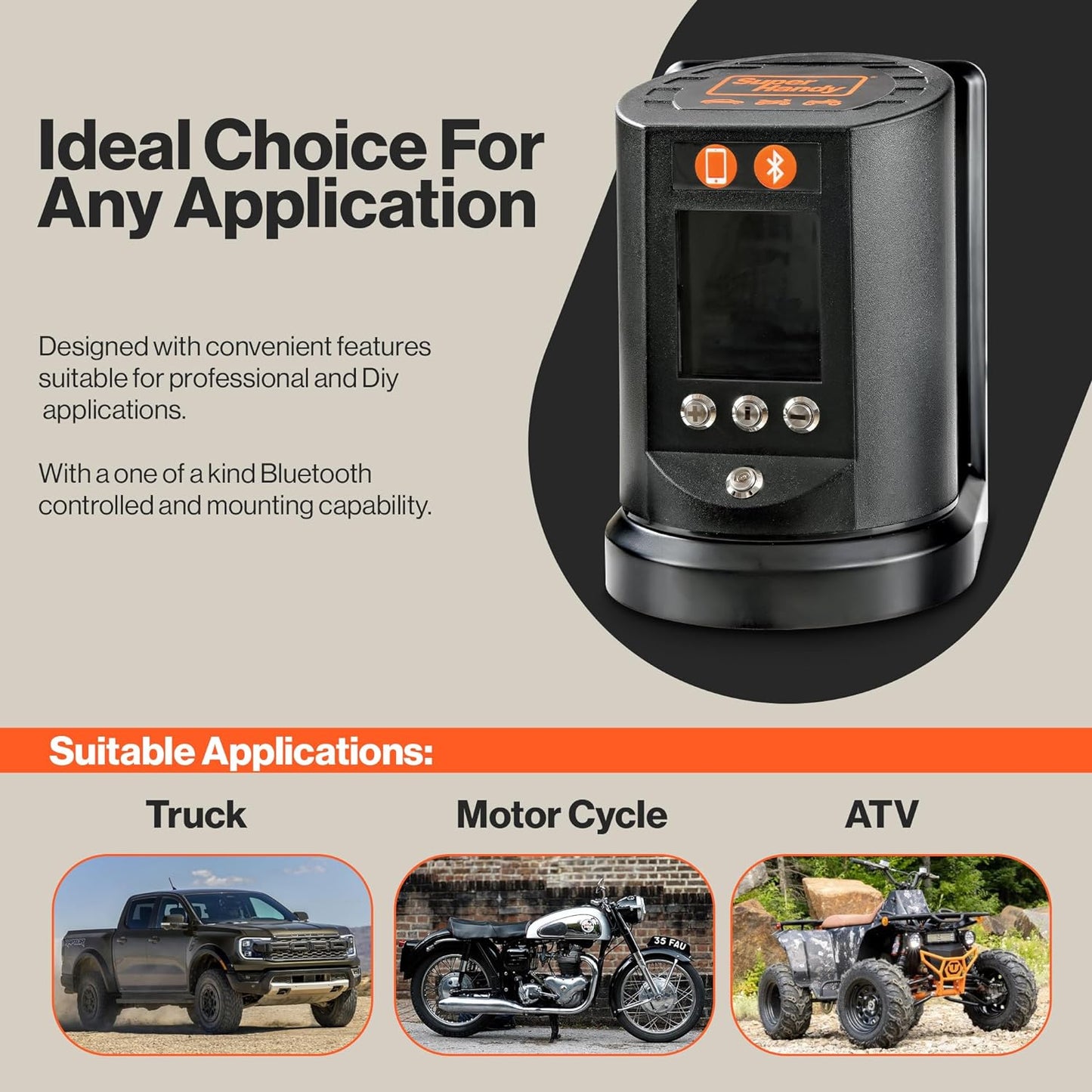 Pre-Owned SuperHandy Automatic Tire Inflator with App Control - Digital Gauge, 25FT Hose for Cars, Trucks, ATVs - Air Compressor Required