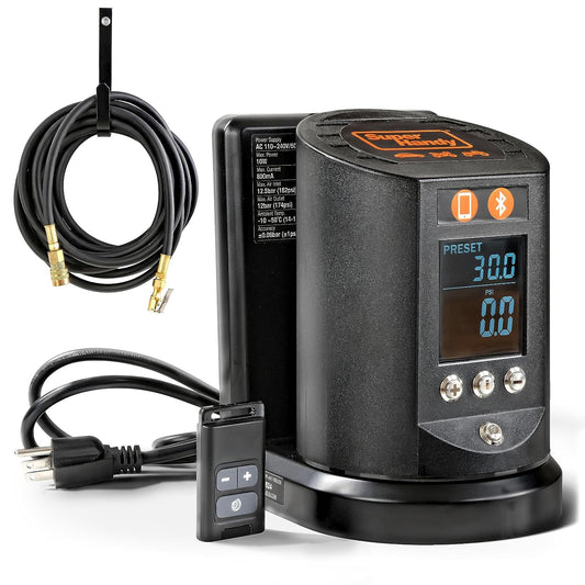 Pre-Owned SuperHandy Automatic Tire Inflator with App Control - Digital Gauge, 25FT Hose for Cars, Trucks, ATVs - Air Compressor Required