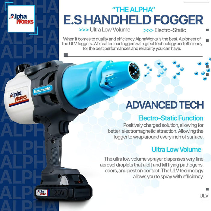 AlphaWorks Handheld Electrostatic Sprayer & Disinfectant Fogger - For Cleaning, Garden, Hydroponics, Multipurpose Fogger
