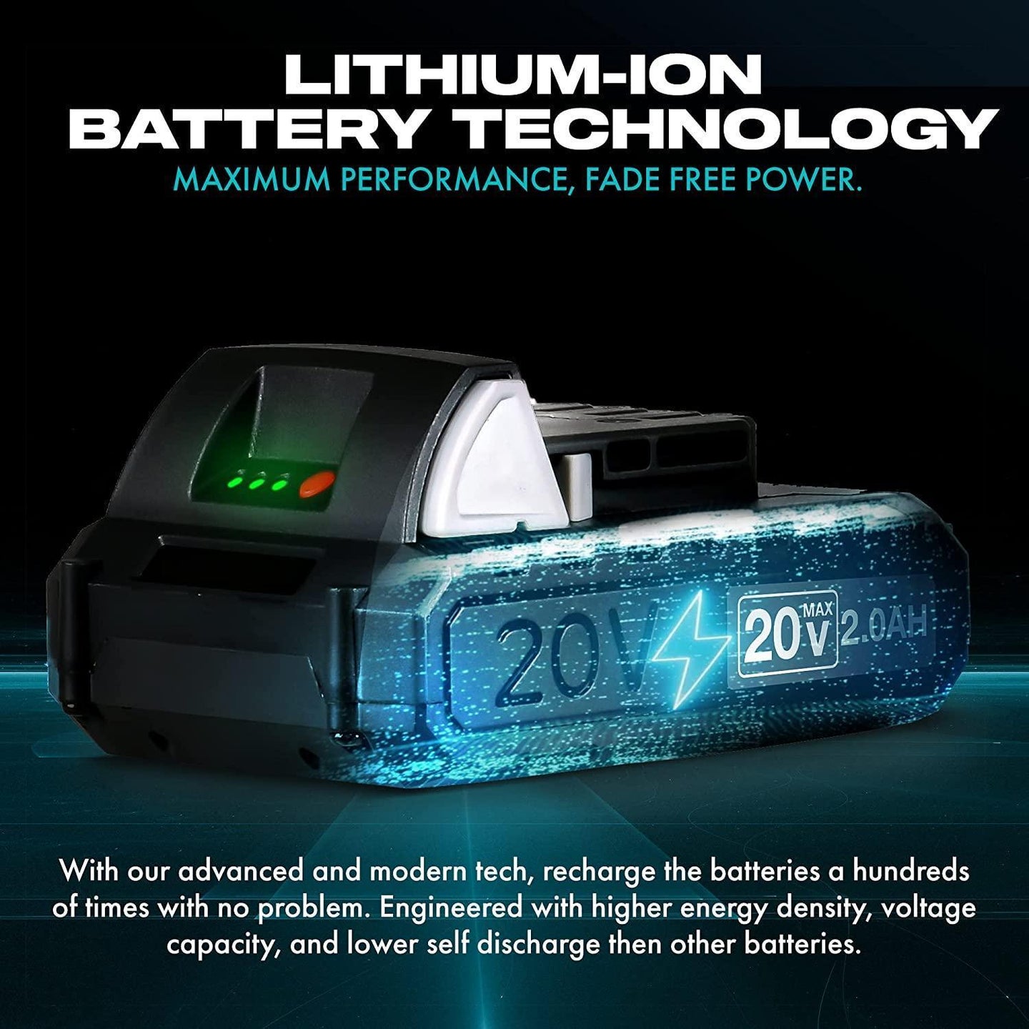 G 20V 2Ah Replacement Battery - For 20V Battery Systems, Hedge Trimmer, Chainsaw, & String Trimmer 20V Battery