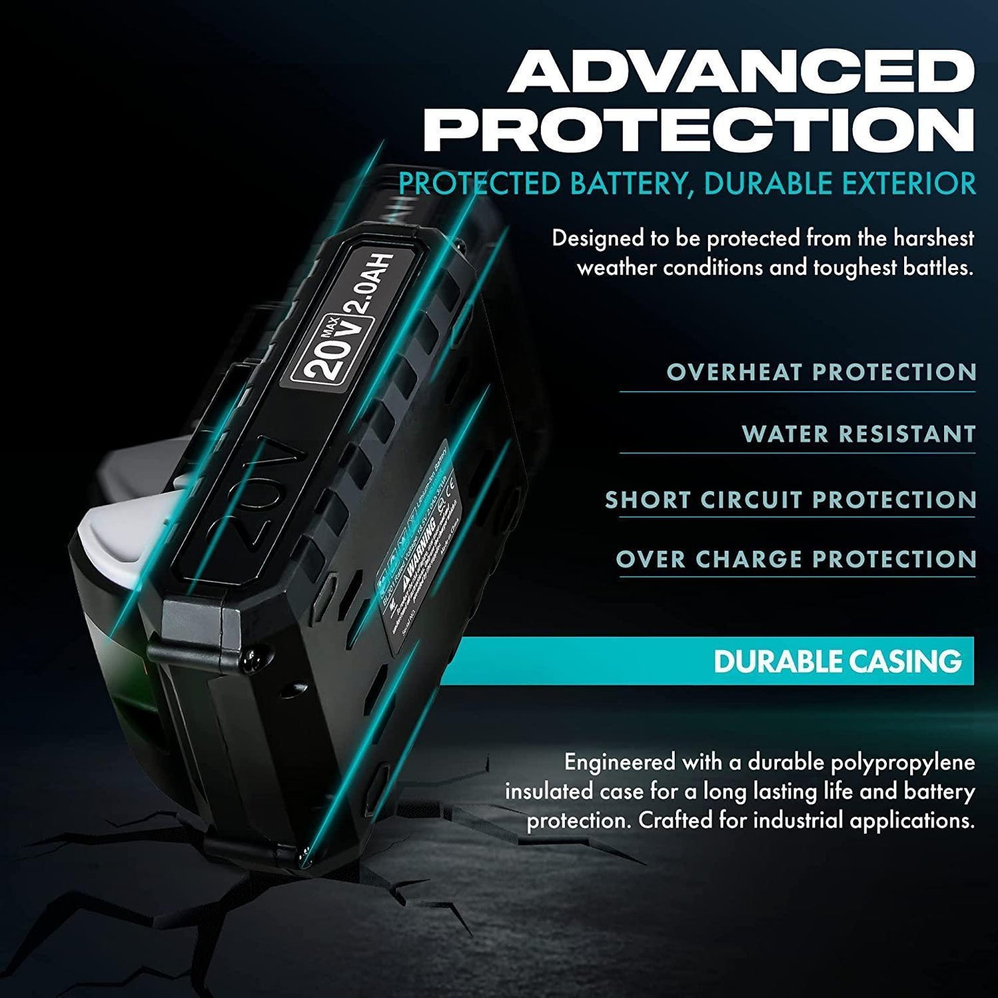 G 20V 2Ah Replacement Battery - For 20V Battery Systems, Hedge Trimmer, Chainsaw, & String Trimmer 20V Battery