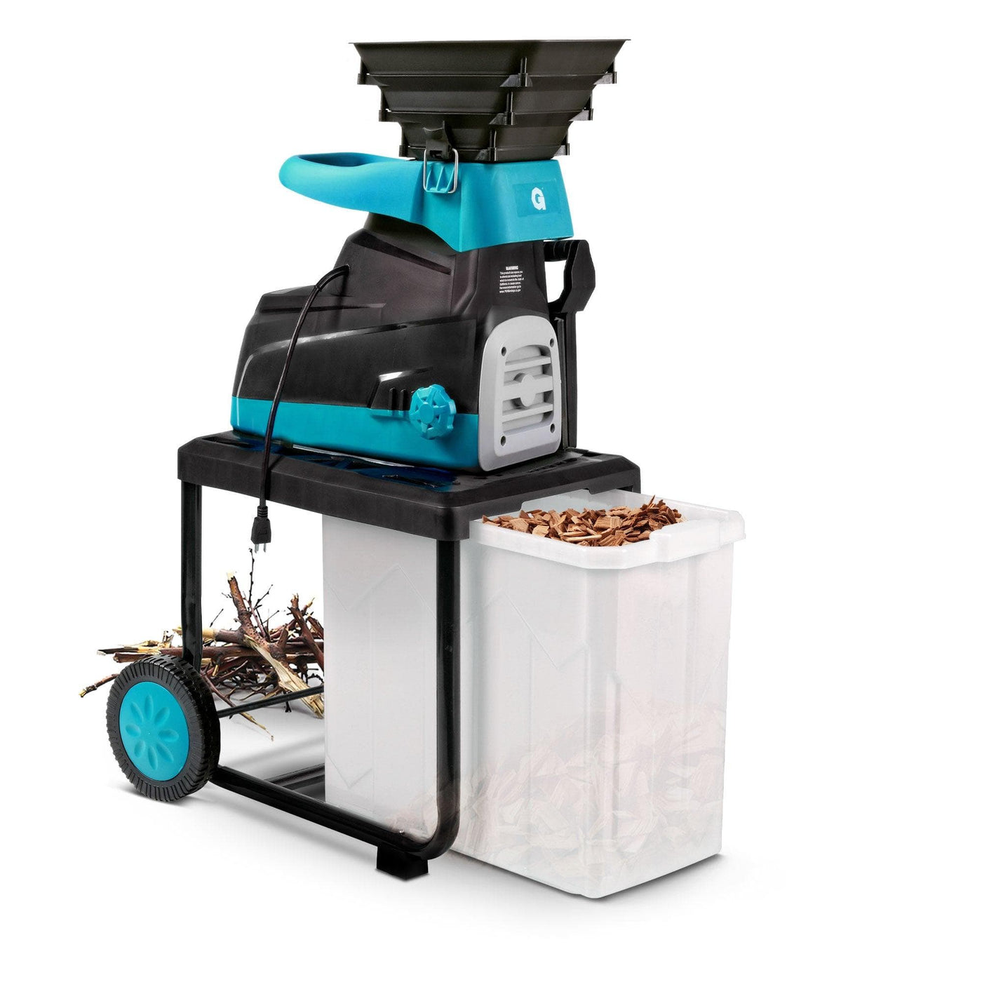G Silent Light Duty Wood Chipper & Shredder 120V Corded Max Branch D