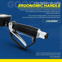 Goodyear Digital Oil Gun - 10GPM, 1/2" NPT Inlet, Flexible Nozzle & Locking Trigger Oil Gun