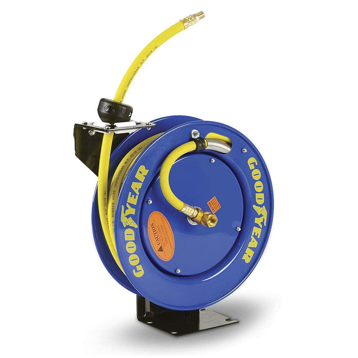 Goodyear 3/8 x 25' 300 PSI 1/4 NPT Connection Single Arm Retractable Air Hose Reel New