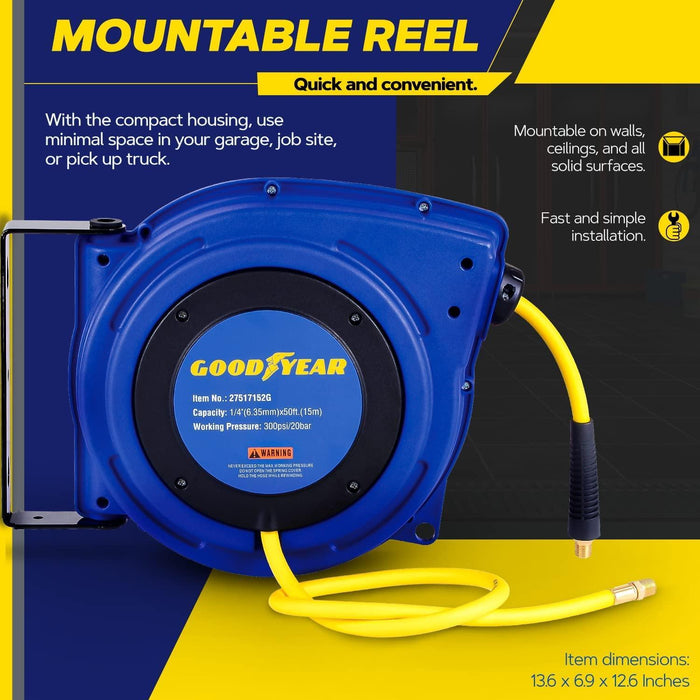 TOOL REVIEW - Good Year 50' x 3/8 Retractable Air Hose Reel 